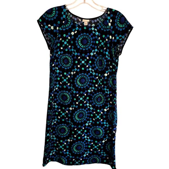 Merona XS Blue Green Women's Short  Sleeve Dress Miss Size 2 4 Extra Small - Picture 2 of 6